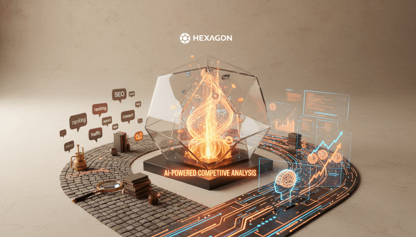Hero image for How Hexagon Uses AI-Powered Competitive Analysis to Help Brands Dominate AI Search Results - AI competitive analysis and Hexagon AI platform