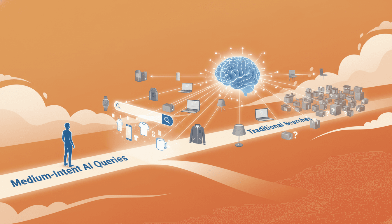 Hero image for How Medium-Intent AI Search Queries Are Transforming E-Commerce Consumer Research - medium-intent AI search and consumer research AI
