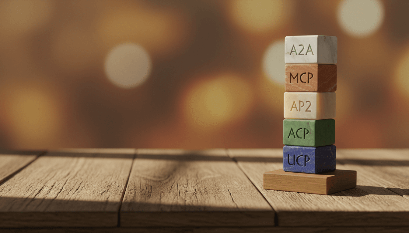 Hero image for The Agentic Commerce Protocol Stack: UCP, ACP, AP2, MCP, A2A Explained - UCP and ACP