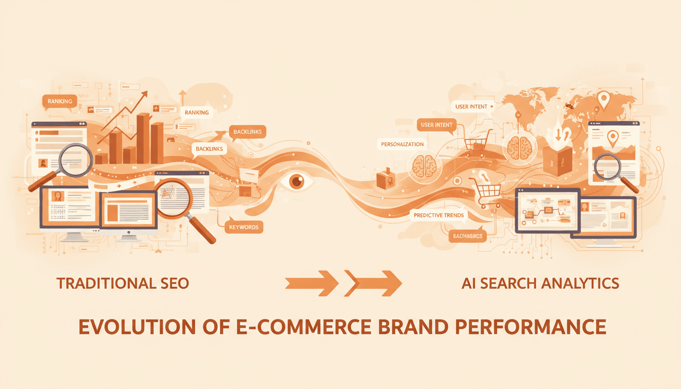 Hero image for The Beginner’s Guide to AI Search Analytics: Measuring E-Commerce Brand Performance Beyond SEO - AI search analytics and GEO performance metrics