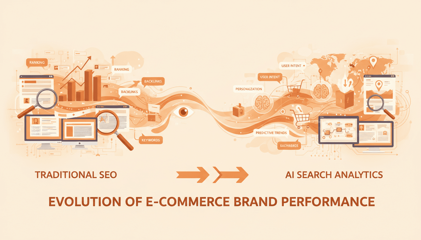 Hero image for The Beginner’s Guide to AI Search Analytics: Measuring E-Commerce Brand Performance Beyond SEO - AI search analytics and GEO performance metrics
